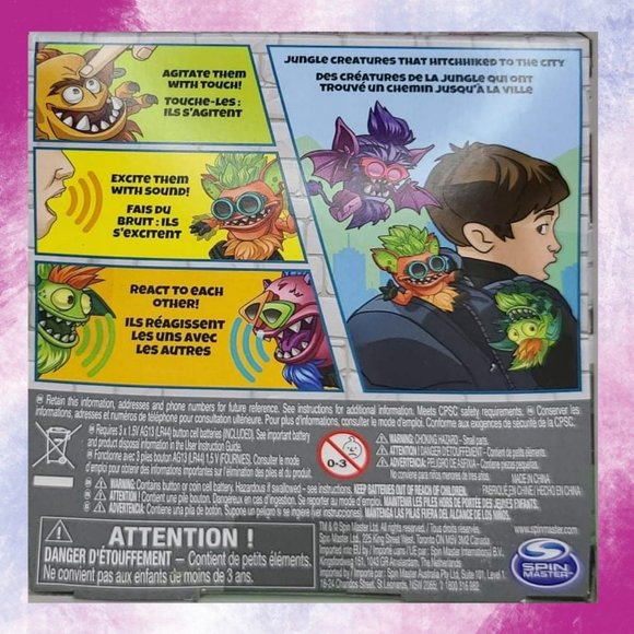 Scritterz Battyz Interactive Purple Mini Monster Jungle Creature Toy, New in Box - Picture 3 of 6